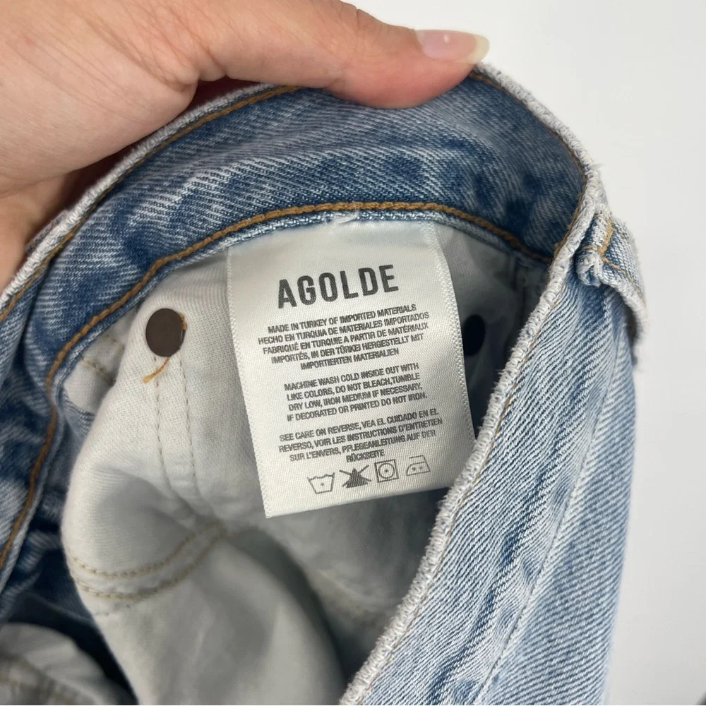 Agolde Balloon Baggy Leg Mid Rise Light Wash Classic Bohemian Denim Jeans 27